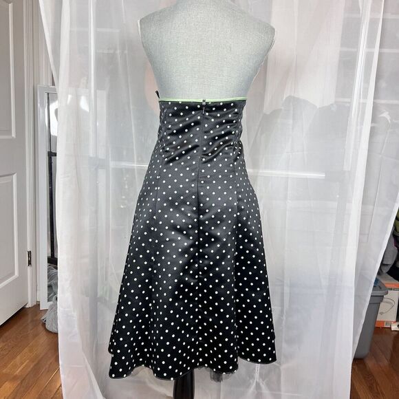 Vintage Jessica Mcclintock Gunne Sax polka dot tea length dress 13/14 pinup - Picture 6 of 8
